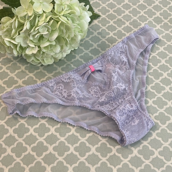 Vintage Victoria’s Secret Darling Lavender Lace Mesh Cheekini L - Picture 1 of 8
